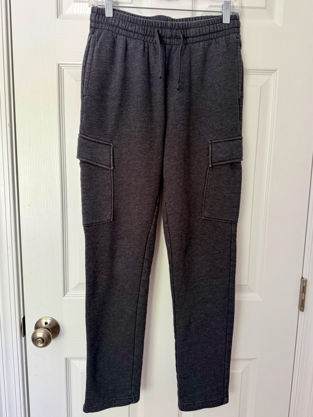 Men’s Tek Gear Fleece Pants - Cargo Style - Charcoal Gray - Size S